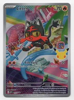 Pokemon TCG Litten 044 First Partner Illustration Black Star Promo - Image 1