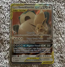 Eevee & Snorlax GX 120/181 Holo Ultra Rare TAG TEAM GX Team Up 2019 EN - Image 1