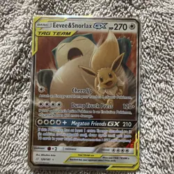 Eevee & Snorlax GX 120/181 Holo Ultra Rare TAG TEAM GX Team Up 2019 EN - Image 3