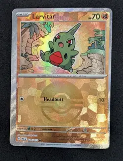 Larvitar Pokeball Reverse Holo Pokemon 047/131 Prismatic Evolutions OC/Miscut - Image 1