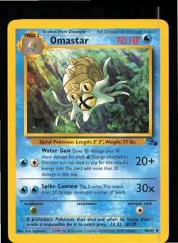Omastar 40/62 Uncommon Fossil Pokemon Near Mint - Image 1