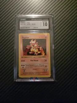 Pokemon Magmar 36 1st Edition Shadowless Base Set CGC 10 - Image 1