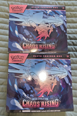 Pokemon TCG Mega Evolution CHAOS RISING Elite Trainer Box ETB Lot of 2 - Image 1