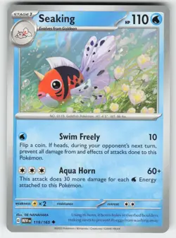 Seaking 119/165 Uncommon 151 Pokemon Near Mint - Image 1