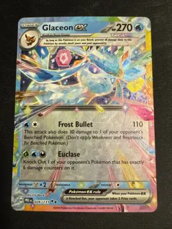 Pokemon TCG SV-Prismatic Evolutions Glaceon EX #26/131 Double Rare - Image 1