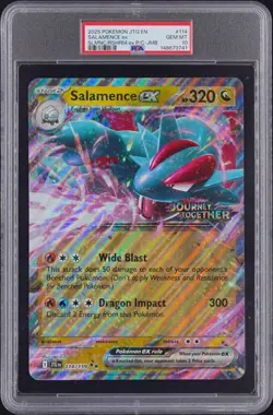 2025 Pokemon JTG EN Journey Together #114 Salamence EX P/C Jumbo Holo PSA 10 - Image 1