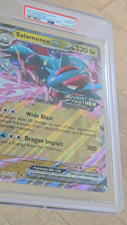 2025 Pokemon JTG EN Journey Together #114 Salamence EX P/C Jumbo Holo PSA 10 - Image 2