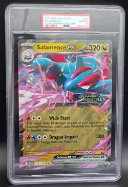 2025 Pokemon JTG EN Journey Together #114 Salamence EX P/C Jumbo Holo PSA 10 - Image 4