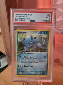 Pokemon TCG Wartortle Card 50/112 EX FireRed LeafGreen 2004 Pre-Release PSA 9 - Image 1