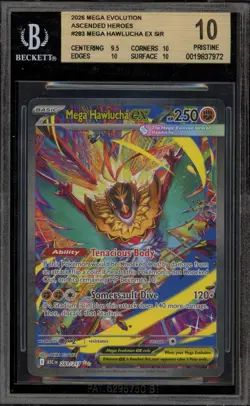 Pokemon Mega Hawlucha ex Ascended Heroes Special Illustration Rare #283 BGS 10 - Image 1