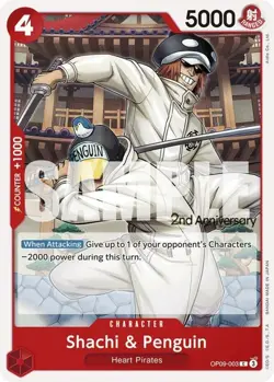 NM-Mint, English One Piece Shachi & Penguin - OP09-003 - C (2nd Anniversary Tour - Image 1