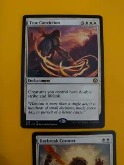 True Conviction & Daybreak Coronet. Enchantment MTG 2 Card. - Image 3