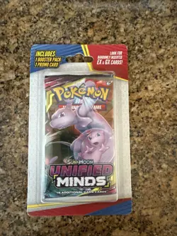 Pokemon Sun & Moon UNIFIED MINDS Mewtwo Mew Blister Booster Pack w/1 Bonus Card - Image 1