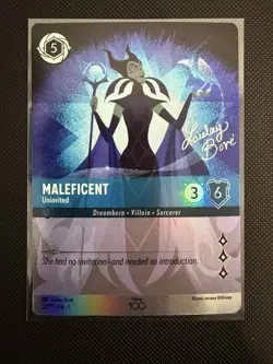 Lorcana Rise Of The Floodborn Disney 100 Promo - Maleficent Uninvited 22/P1 - Image 1
