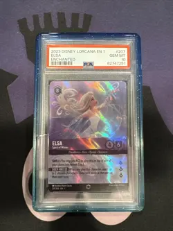 2023 DISNEY LORCANA THE FIRST CHAPTER ENCHANTED 207 ELSA SPIRIT OF WINTER PSA 10 - Image 1