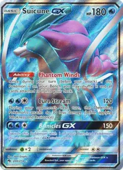 Lightly Played, English Pokemon Holo Suicune GX - 200/214 - Full Art Ultra Rare - Image 1