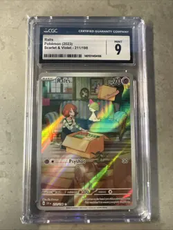 Ralts 211/198 2023 Scarlet & Violet Illustration Rare Pokemon TCG CGC 9 - Image 1