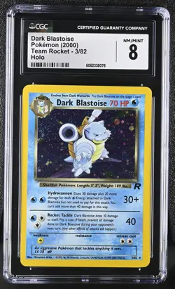 CGC 8 Dark Blastoise 2000 Team Rocket 3/82 Holo Pokemon Card - Image 1