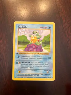 Vintage Pokemon - Squirtle 63/102 - 1st Edition Shadowless - Base Set - HP - Image 1