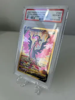 2022 Pokemon SWSH Galarian Moltres V Brilliant Stars FA #183 PSA 10 - Image 2