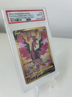 2022 Pokemon SWSH Galarian Moltres V Brilliant Stars FA #183 PSA 10 - Image 3