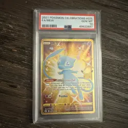 PSA 10 Mew Gold 025/025 Pokemon Celebrations Classic #025 Gold Full Art Gem Mint - Image 1