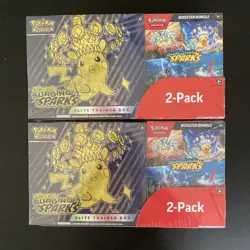 Pokemon Surging Sparks ETB & Booster Bundle Costco 2-pack. Factory Sealed 2BOXES - Image 2