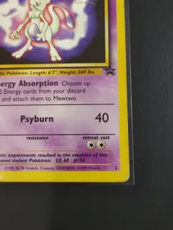 Pokemon TCG Mewtwo Black Star Promo #3 the First Movie WOTC 1999 HP - Image 4