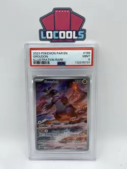 2023 POKEMON PAR EN-PARADOX RIFT ILLUSTRATION RARE #199 GROUDON PSA 9 - Image 1