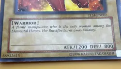 Yugioh: Elemental Hero Burstinatrix - EHC1-EN002 Limited Edition Secret Rare MP - Image 3