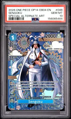 2026 ONE PIECE OP14-EB04 SENGOKU SPECIAL ALTERNATE ART PSA 10 - Image 1