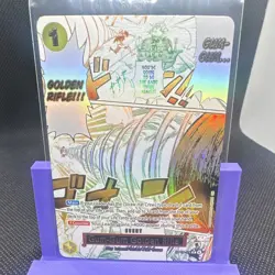 Bandai Gum-Gum Golden Rifle OP08-116 SEC Secret Rare Alt Art Foil Eng - Image 2