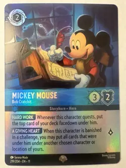 MICKEY MOUSE Epic! DISNEY LORCANA Winterspell BOB CRATCHIT 219/204 - Image 1