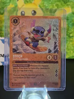 👀 Disney Lorcana TCG Stitch-Carefree Snowboarder Foil Promo 42/P3 Lilo & Stitch - Image 2