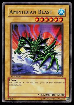Yu-Gi-Oh Card Labyrinth of Nightmare Amphibian Beast LON-008 1st Edition Rare - Image 1