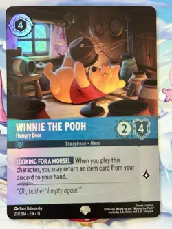 Winnie the Pooh-Hungry Bear 217/204 Disney Lorcana Character Card EPIC Foil - Image 1