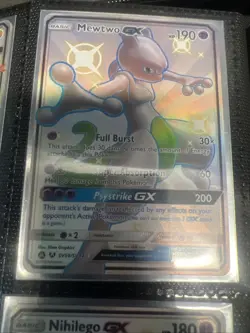 Mewtwo GX SV59/SV94 Hidden Fates Shiny Vault Full Art Shiny Holo Rare Card - Image 3