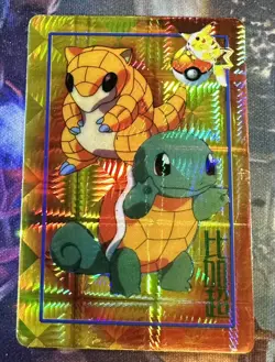 Pocket Monster Anime Sandshrew- Bandai Cardass Sticker Pokemon Card -Foil- 1998 - Image 1