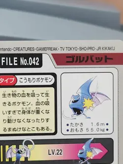 Golbat File No.042 1997 Pokemon Card Carddass - Image 5