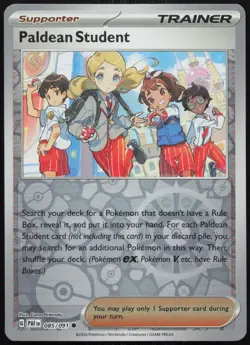Paldean Student 085/091 Common Paldean Fates Pokemon Reverse Holo Near Mint - Image 1