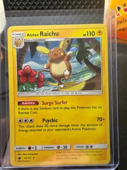 Alolan Raichu 31/111 Holo Rare Crimson Invasion Pokemon Holo Near Mint - Image 1