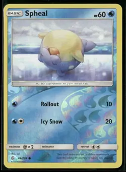 Spheal 49/236 Common Cosmic Eclipse Pokemon Reverse Holo Near Mint - Image 1