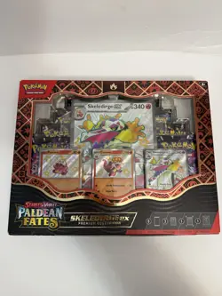Pokemon Scarlet and Violet Paldean Fates Skeledirge EX Premium Collection Pack 820650856341 - Image 1