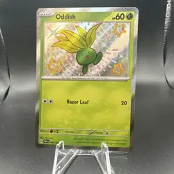 Pokemon TCG Oddish 092/091 SV: Paldean Fates Shiny Rare Holo 60 HP Eng - Image 1