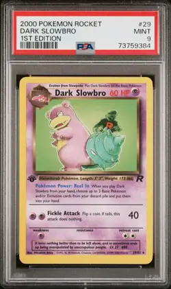 Pokemon TCG 2000 Rocket 1st Edition Non Holo Dark Slowbro #29 PSA 9 MINT - Image 1