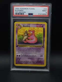 1999 Pokemon Fossil 1st EDITION Slowbro #43/62 PSA 9 MINT - Image 1