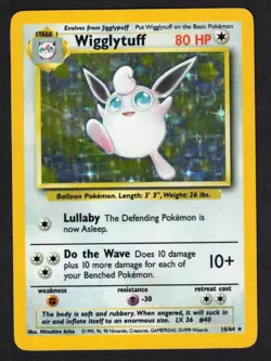Pokemon Wigglytuff (No Symbol) Jungle 16/64 / Holo Rare - HP - Image 1