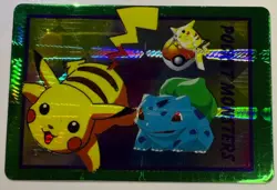 Pocket Monster Anime Ivysaur/Pilachu- Bandai Cardass Sticker Pokemon- 1998 - Image 1