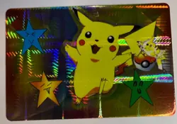 Pocket Monster Anime- Happy Pikachu Star- Bandai Cardass Sticker Pokemon- 1998 - Image 1