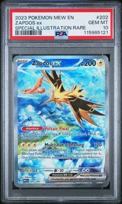 Zapdos EX 202/165 Scarlet & Violet 151 Special Illustration Rare Pokemon PSA 10 - Image 2